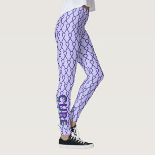 Green and Purple Awareness Ribbon Custom Leggings