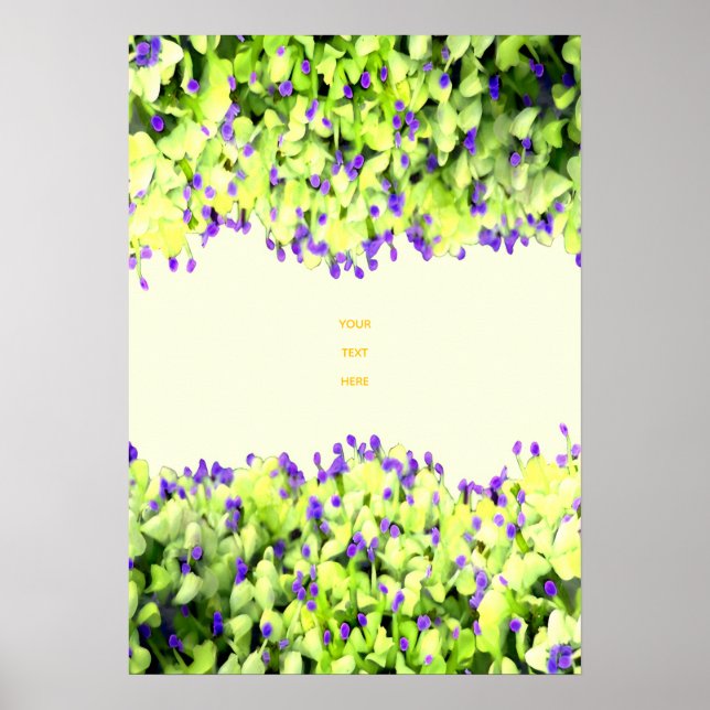 green and purple blooms poster (Front)