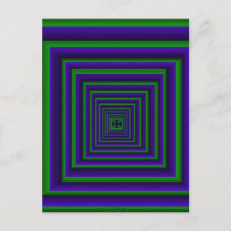 Green and purple boxes post card