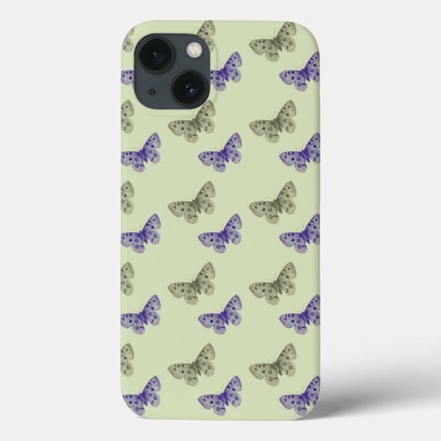 Green and Purple Butterflies Case-Mate iPhone Case (Back)