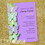 Green and Purple Butterfly Border Bat Mitzvah<br><div class="desc">Bat Mitzvah designs by Umua. Printed and shipped by Zazzle or its partner.</div>