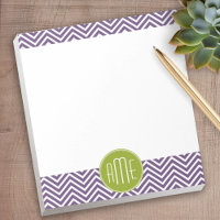 Green and Purple Chevron Pattern Custom Monogram