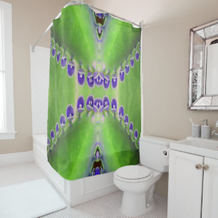 Green and Purple Design Shower Curtain