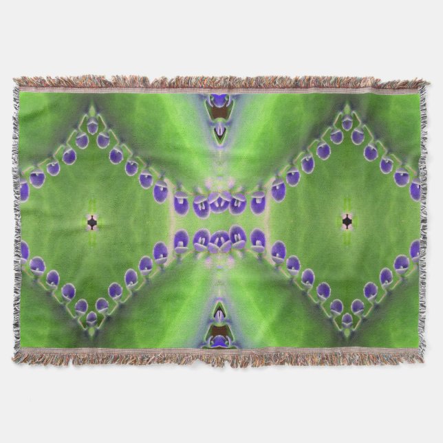 Green and Purple Design Throw Blanket (Front)