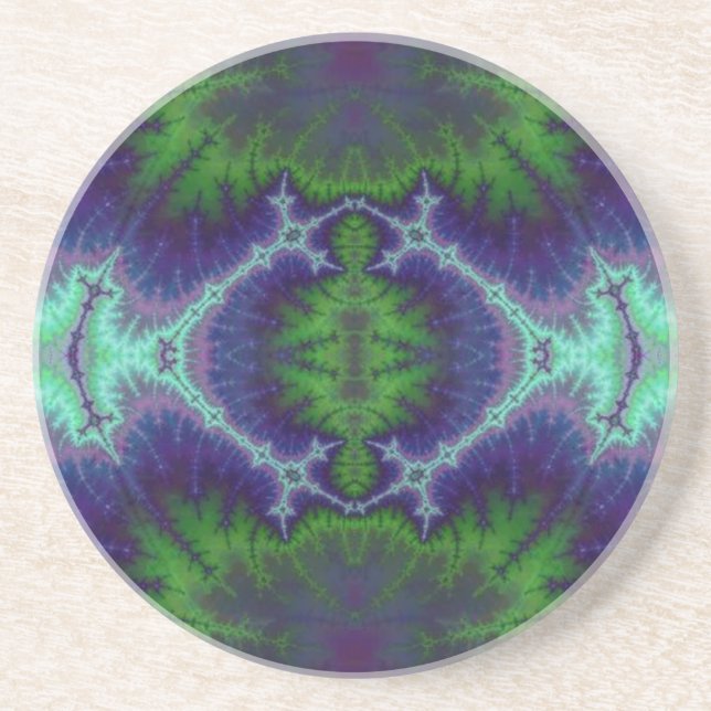 Green and Purple Electricity Coaster (Front)