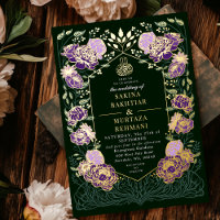 Green and Purple Enchanted Floral Muslim Wedding