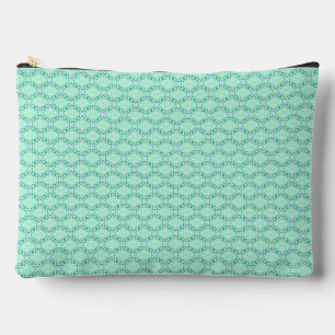 Green and Purple Geometric Flower Petals Accessory Pouch