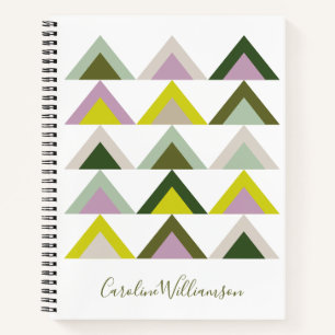 Green and Purple Geometric Triangles Personalised Notebook