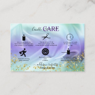 Green and Purple Glitte Jewellery Care Business Ca Card