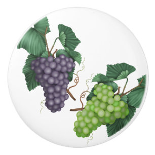 Green and Purple Grapes Ceramic Knob
