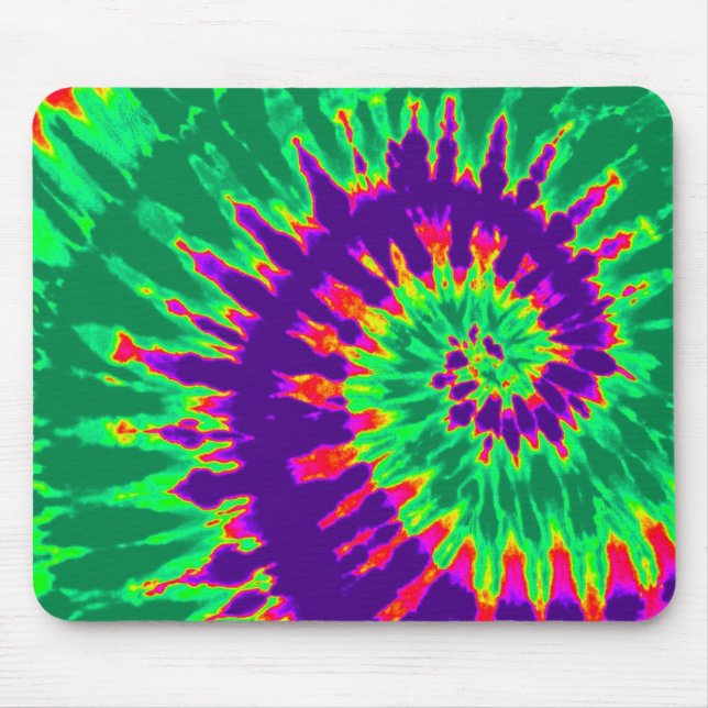 Green and Purple Groovy Tie-Dye Mousepad (Front)