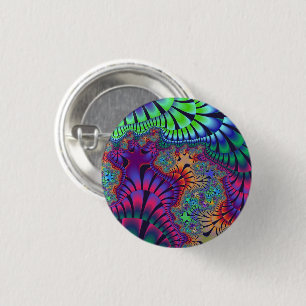 Green and Purple Melt 3 Cm Round Badge