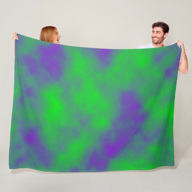 Green and Purple Mists Fleece Blanket (In Situ)
