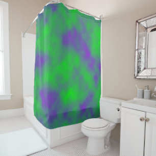 Green and Purple Mists Shower Curtain