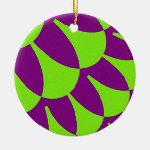 Green and Purple Scales Ceramic Tree Decoration