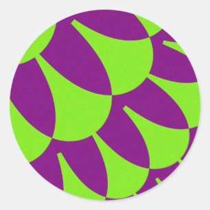 Green and Purple Scales Classic Round Sticker