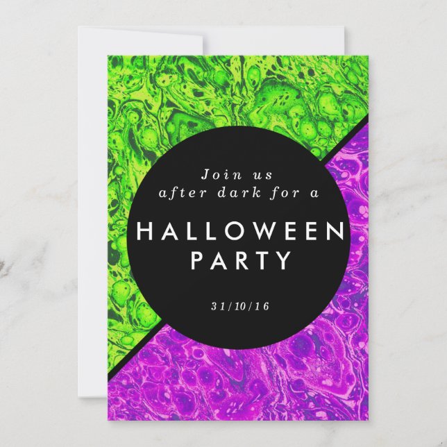Green and purple slime Halloween invite (Front)