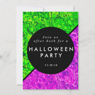 Green and purple slime Halloween invite