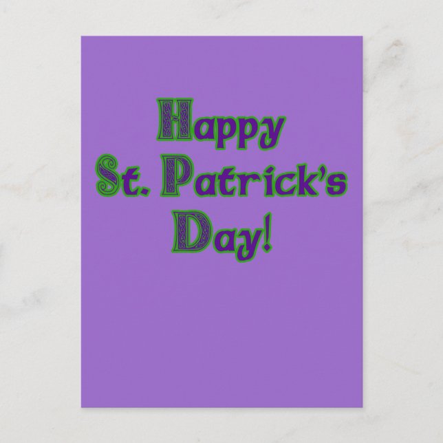 Green and Purple St. Patrick's Day shirts Postcard (Front)