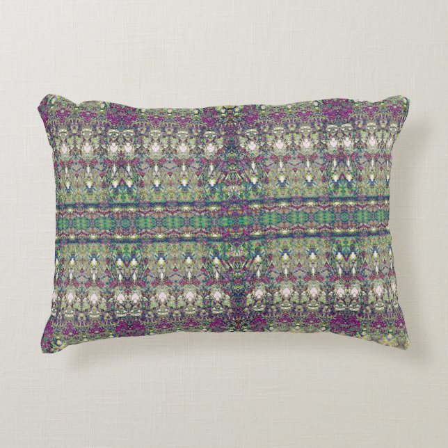Green and purple stain glass stripe. decorative cushion (Front)