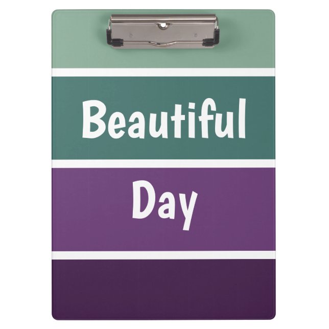 Green And Purple Stripes Clipboard (Front)