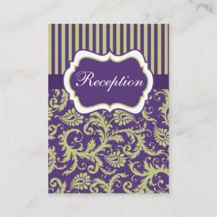 Green and Purple Stripes & Damask Enclosure Card