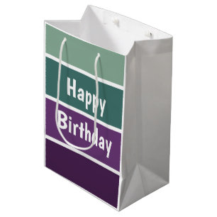 Green And Purple Stripes Medium Gift Bag
