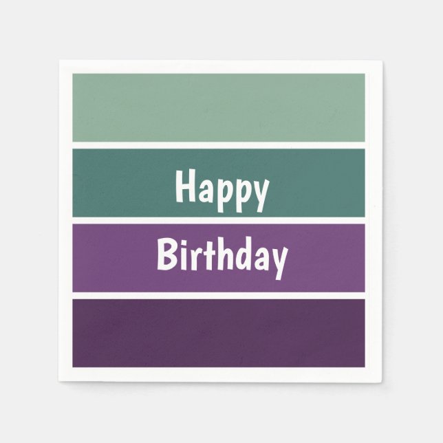 Green And Purple Stripes Napkin (Front)