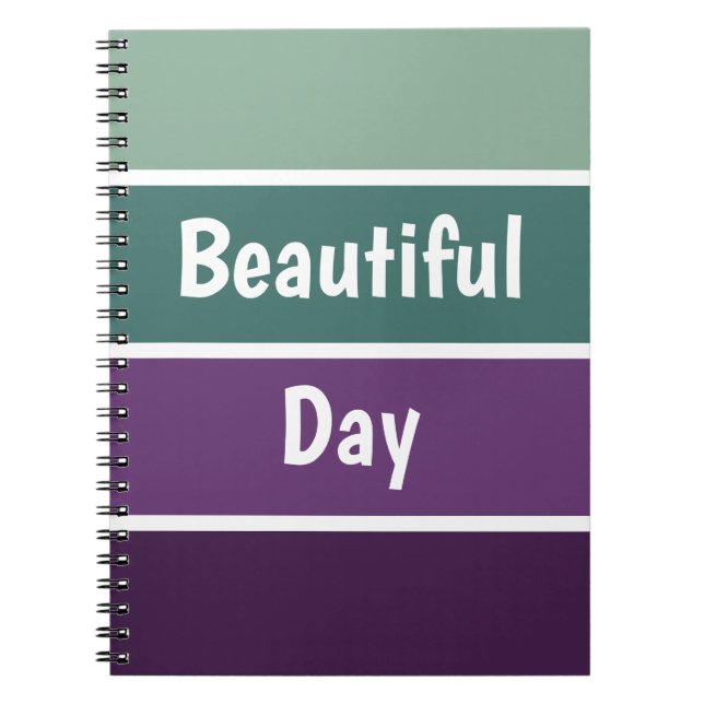 Green And Purple Stripes Notebook (Front)
