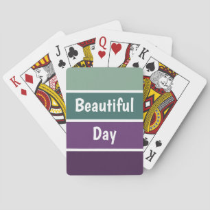 Green And Purple Stripes Playing Cards