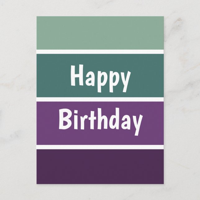 Green And Purple Stripes Postcard (Front)