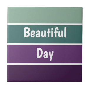 Green And Purple Stripes Stone Tile