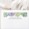 Green and Purple Succulents Wedding Return Address