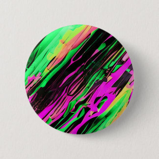 Green and Purple Swirl Art  6 Cm Round Badge