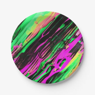 Green and Purple Swirl Art Plate