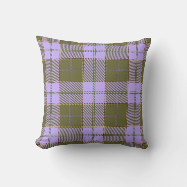 Green and Purple Tartan Plaid Scottish Seamless Pa Cushion (Front)