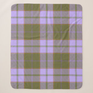 Green and Purple Tartan Plaid Scottish Seamless Pa Sherpa Blanket