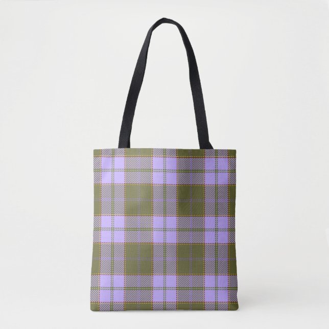 Green and Purple Tartan Plaid Scottish Seamless Pa Tote Bag (Front)