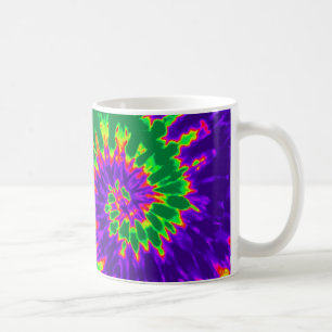 Green and Purple Tie Dye Coffee Mug