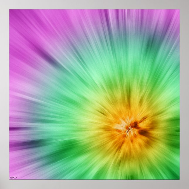Green And Purple Tie Dye Poster (Front)