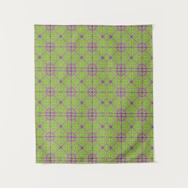 Green and Purple wall Tapestry (Front)