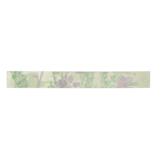 Green And Purple Watercolor Ribbon Satin Ribbon (Front)