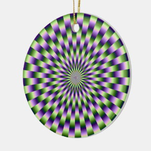 Green and Purple Weave Ornament