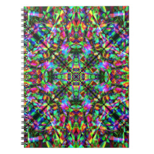 Green and Rainbow Mandala Pattern Notebook