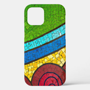 Green and red abstract painting iPhone 12 case