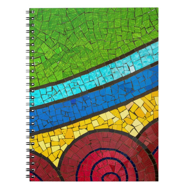 Green and red abstract painting notebook (Front)