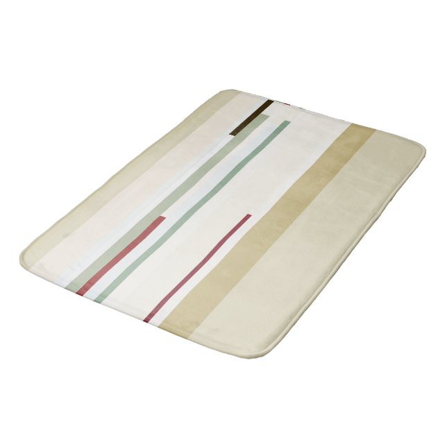 green and red Abstract Stripes Bath Mat (Angled)