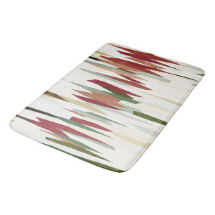 green and red Abstract Stripes Bath Mat
