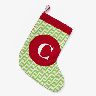 Green and Red Chevron Initial Stocking