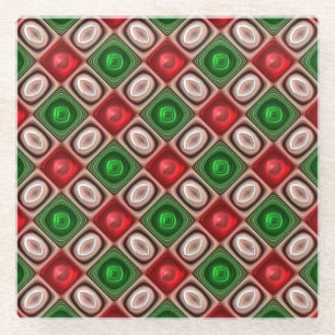 Green and Red Christmas Candy Coasters